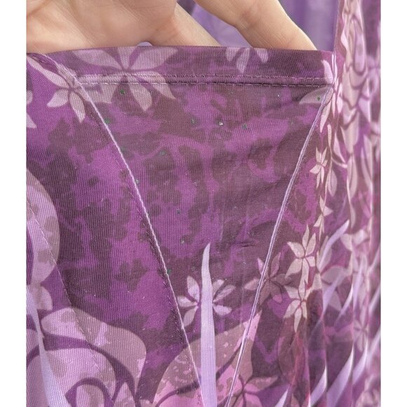 Faded Glory‎ Purple V-Neck 3/4 Sleeve Liquid Knit Pullover Blouse 3x Fairycore - Picture 8 of 12